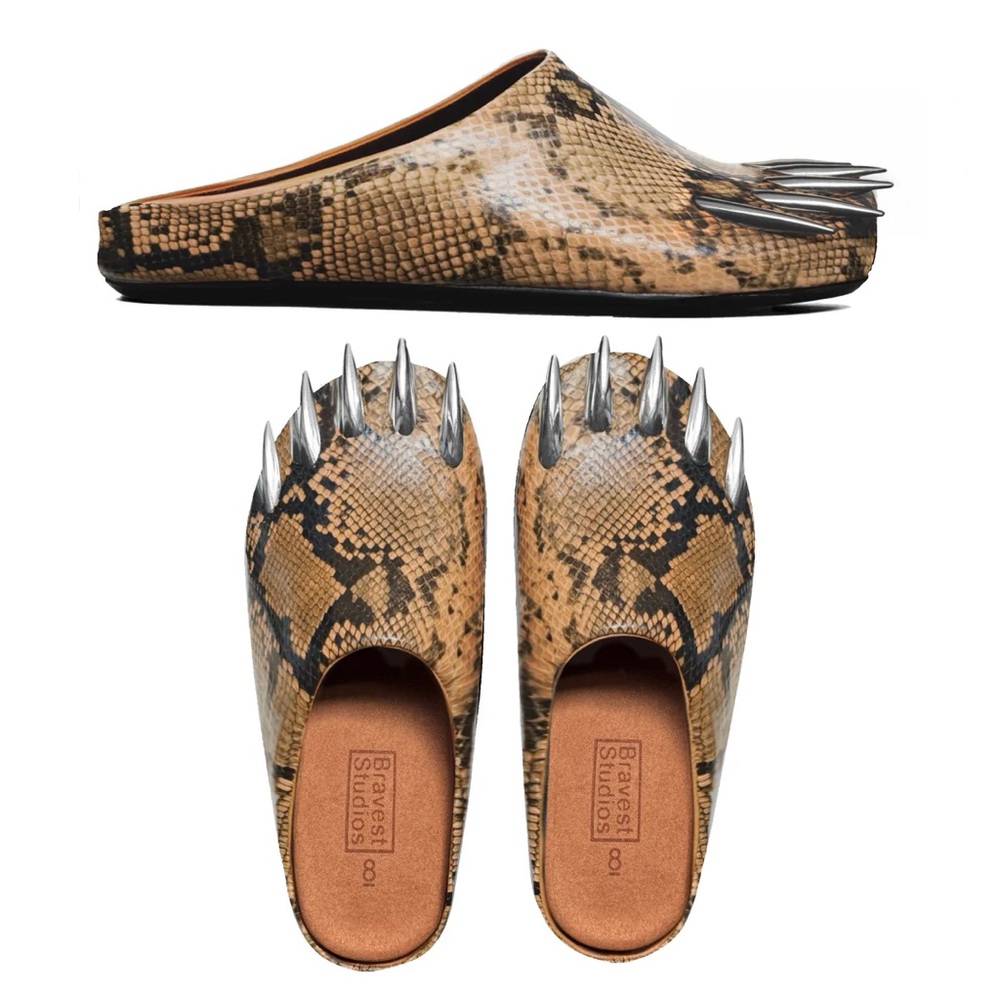Snakeskin Claw Mules - Picture 3 of 4